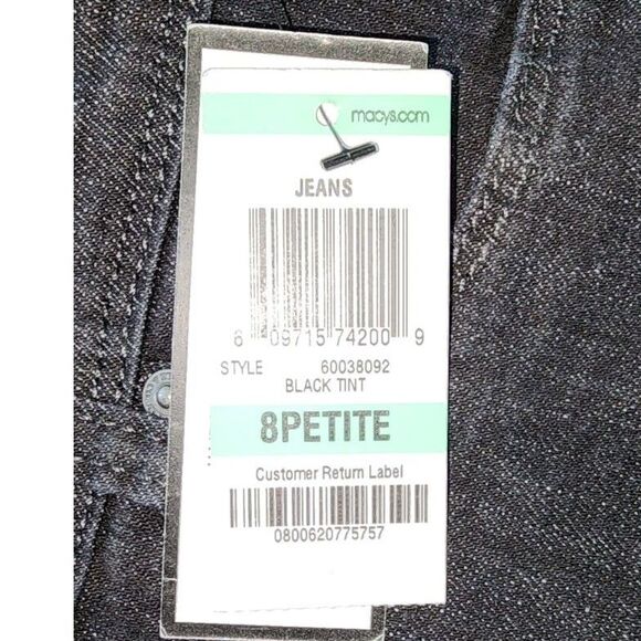 NWT Style & CO Tummy Control Black Boot Cut Tint Jeans Sz 8P - Picture 9 of 9